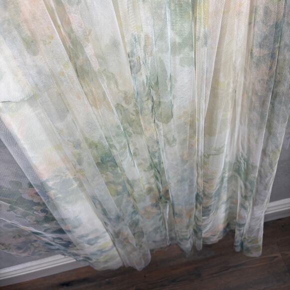 Jenny Yoo Collection 10 Annabelle Print Maxi Dress Ivory Sage Watercolor Pleated - Picture 5 of 12